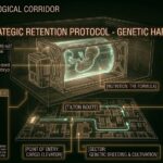 Tactical schematic of the Dulce Level 5 biological vats and the genetic manifest for Christa Tilton.