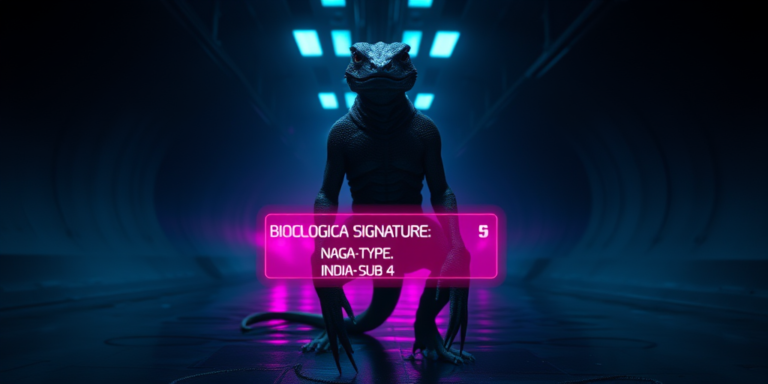 Tactical 1970s-style visualization of the reptilian Naga beings and subterranean cavern laboratories.