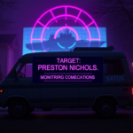 Tactical 1970s-style visualization of government surveillance and harassment of subterranean researchers.