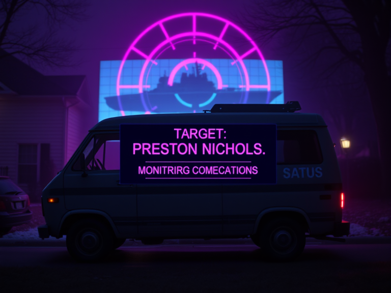 Tactical 1970s-style visualization of government surveillance and harassment of subterranean researchers.