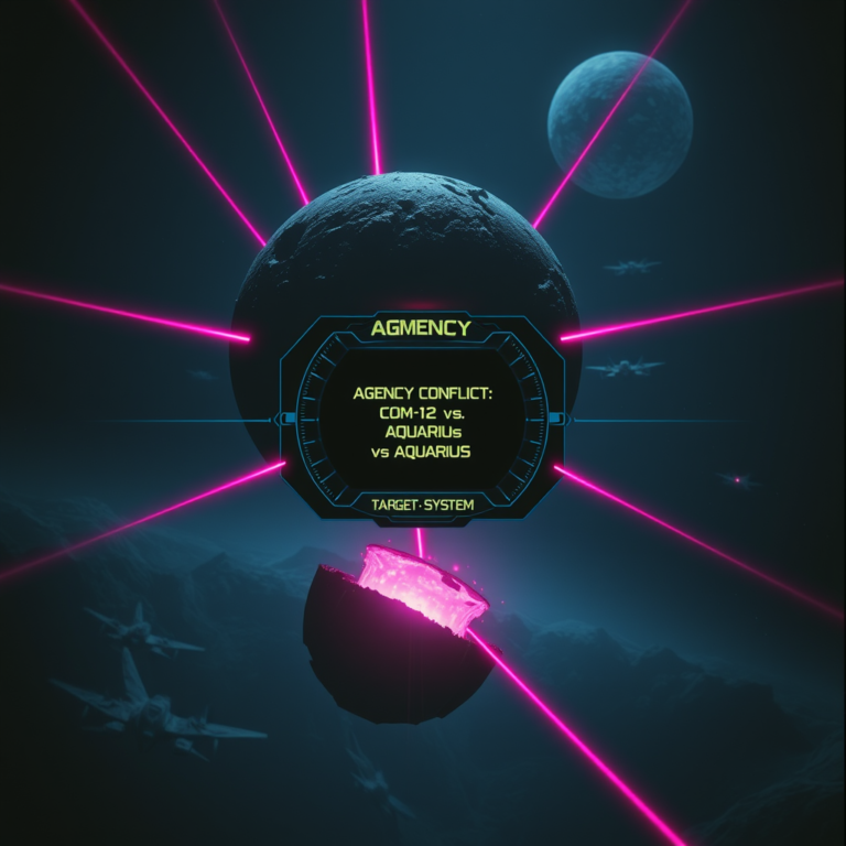 Tactical 1970s-style visualization of the interplanetary conflict between Draco-Orion and humanoid Federation forces.