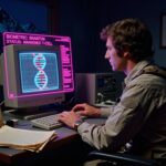 Tactical 1970s-style visualization of the investigator known as Branton documenting the subterranean world.