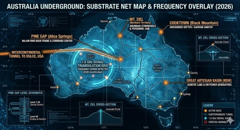 Map of Australia Underground Bases: Pine Gap and Mt. Ziel 2026