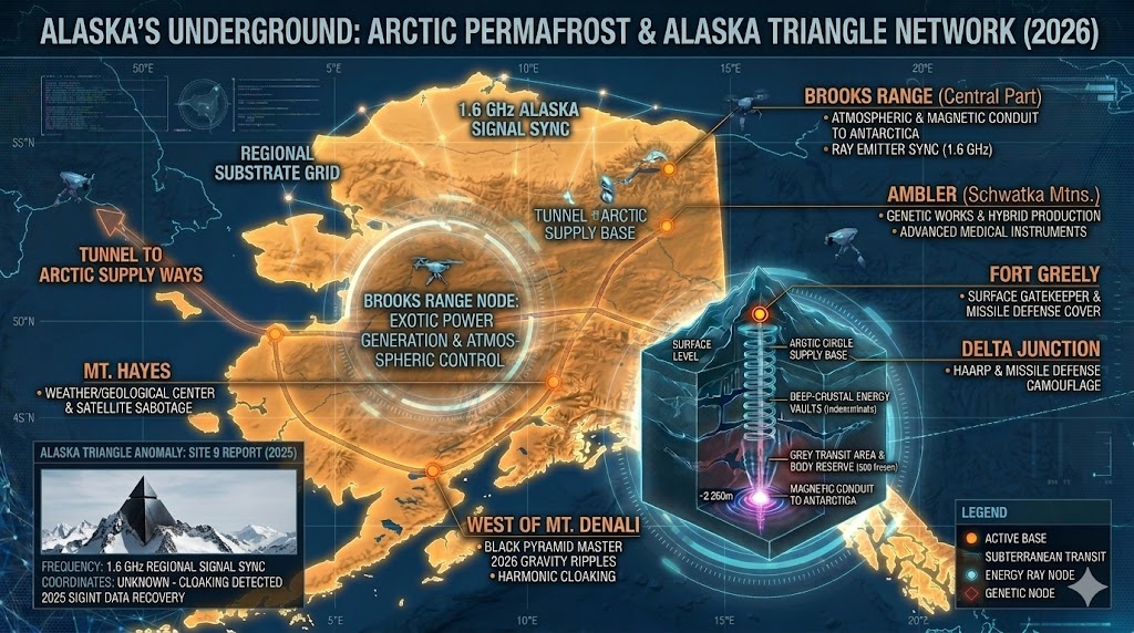 Map of Alaska Underground Bases: Brooks Range Energy Core, Ambler Hybrid Labs, and Black Pyramid 2026