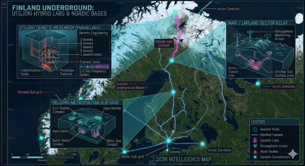 2026 Intelligence Map of Finland Underground Bases: Utsjoki Hybrid Labs and Nordic Sectors.