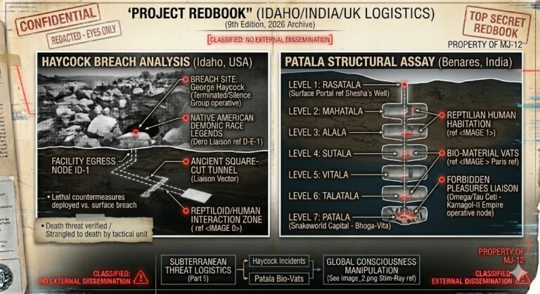Project Redbook I: dossier featuring the Burley Idaho shaft, the 7 levels of the Indian Patala, and the Irish subterranean cities.