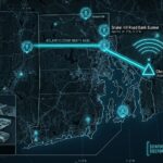 A dark geospatial map rendering of Rhode Island in a digital noir aesthetic. Glowing neon-cyan conduits visualize the 2026 subterranean Continuity of Operations grid, linking the 'Chopmist Hill SIGINT Hub' (GMA-26) to the 'Snake Hill Road Bank Vault' (GHA-26). Intelligence forensics indicate the 'Fort Wetherill Tunnels' (GRA-26) are synchronized. Telemetry confirms real-time SIGINT synchronization across the coastal sector.