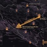A dark geospatial map rendering of Bosnia and Herzegovina in a digital noir aesthetic. Glowing neon-amber conduits visualize the 2026 subterranean Continuity of Operations grid, linking the 'ARK D-0 Command Bunker' (GMA-26) to the 'Han Pijesak SIGINT Hub' (GHA-26). Intelligence forensics indicate the 'Željava Air Base' (GRA-26) is synchronized. Telemetry confirms real-time SIGINT synchronization across the high-hardness sector.
