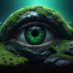 eye, darkness, halloween, cave, cave creatures, stone, moss, underground, mystical, ai generated-8824412.jpg