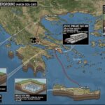 Subterranean map of Greece featuring Athens NWO Hub, Olympus Ancient Conduit, and Knossos Deep-Vault.