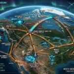 Tactical 2026 map of the North American Underground, illustrating the interconnected Vactrain corridors between the Canadian Hardened Shield, the Greenland Mantle Gateway, and the U.S. Nerve Center Hub. Includes Dulce Complex and Thule-NHI joint sites.